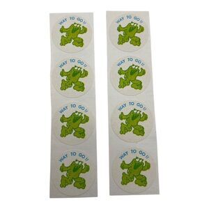 Vintage Scratch n Sniff  8 Stickers Way To Go Frog Stinky Sticker